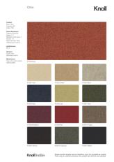 Фотографии образцов отделок и возможных цветов фабрики Knoll