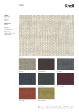 Фотографии образцов отделок и возможных цветов фабрики Knoll