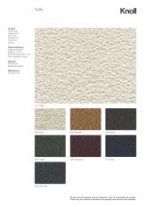 Фотографии образцов отделок и возможных цветов фабрики Knoll