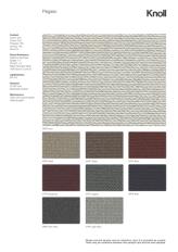 Фотографии образцов отделок и возможных цветов фабрики Knoll