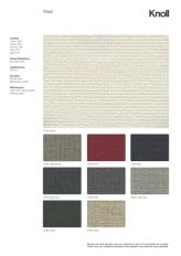 Фотографии образцов отделок и возможных цветов фабрики Knoll