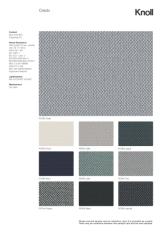 Фотографии образцов отделок и возможных цветов фабрики Knoll