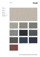 Фотографии образцов отделок и возможных цветов фабрики Knoll