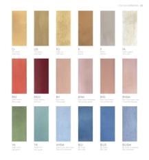 Фотографии образцов отделок и возможных цветов фабрики Lorenzon