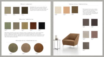 Фотографии образцов отделок и возможных цветов фабрики Alivar