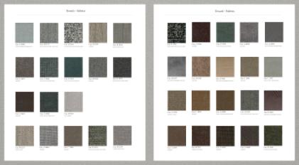 Фотографии образцов отделок и возможных цветов фабрики Alivar