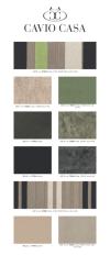 Фотографии образцов отделок и возможных цветов фабрики Cavio Casa