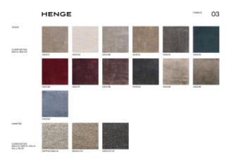 Фотографии образцов отделок и возможных цветов фабрики Henge