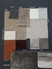 Фотографии образцов отделок и возможных цветов фабрики Henge