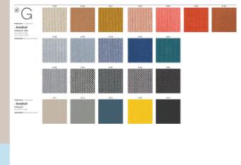 Фотографии образцов отделок и возможных цветов фабрики Pedrali