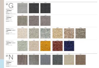 Фотографии образцов отделок и возможных цветов фабрики Pedrali