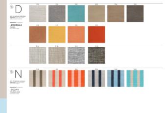 Фотографии образцов отделок и возможных цветов фабрики Pedrali