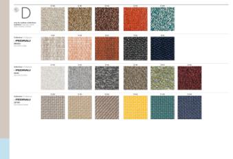 Фотографии образцов отделок и возможных цветов фабрики Pedrali