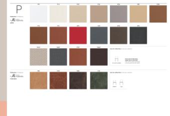 Фотографии образцов отделок и возможных цветов фабрики Pedrali