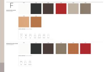 Фотографии образцов отделок и возможных цветов фабрики Pedrali