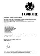 Подтвержденная подлинность – сертификат фабрики Fraumaier