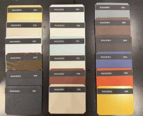 Фотографии образцов отделок и возможных цветов фабрики Masiero