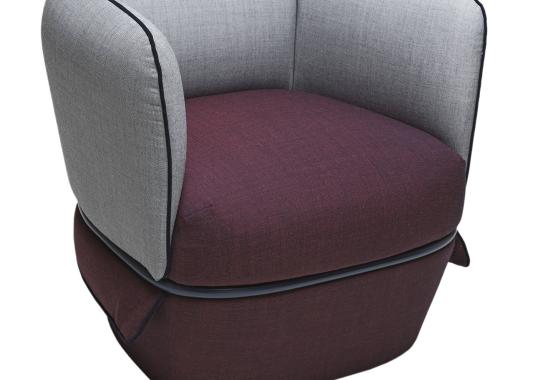 Кресло My Home Chemise Burgundy-Gray image 1