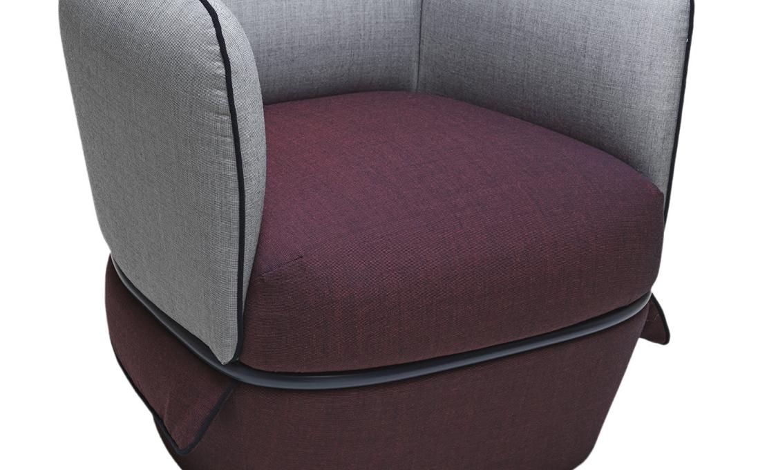 Кресло от фабрики My Home модель Chemise Burgundy-Gray 