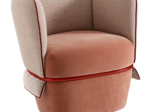 Кресло My Home Chemise Pink and Beige image 1