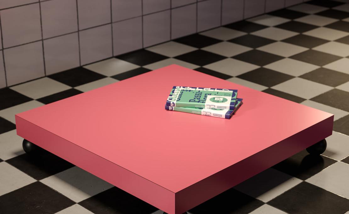 Журнальный столик от фабрики Poltronova модель T02 Pink 