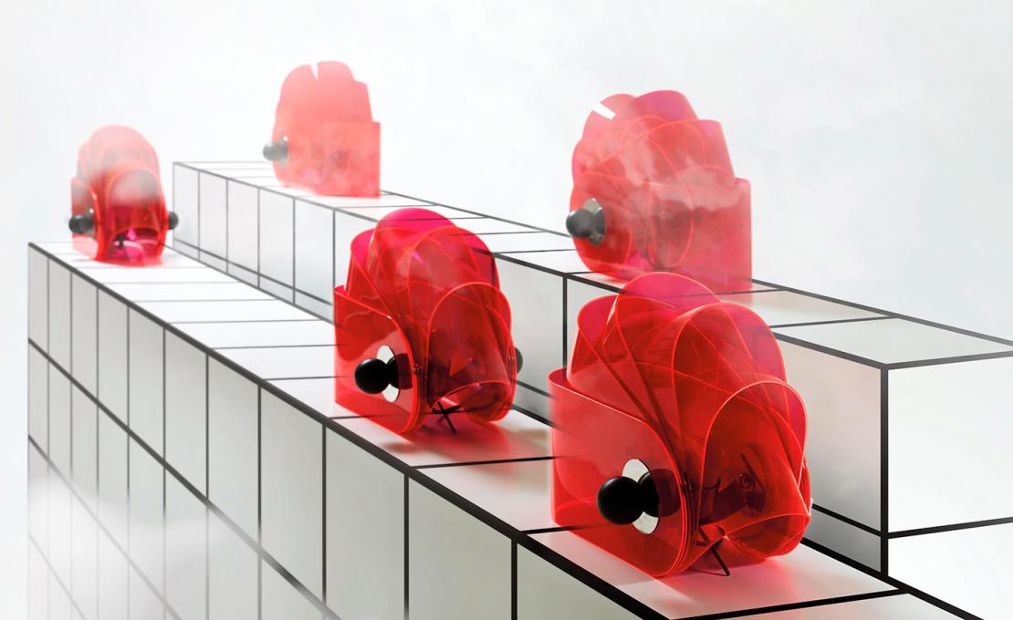 Настольная лампа от фабрики Poltronova модель Gherpe Red