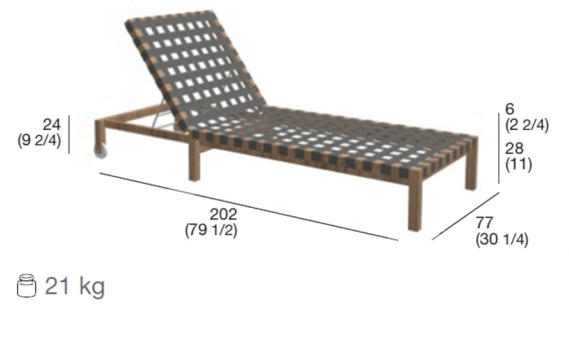 Шезлонг уличныйот фабрики Roda модель MST104