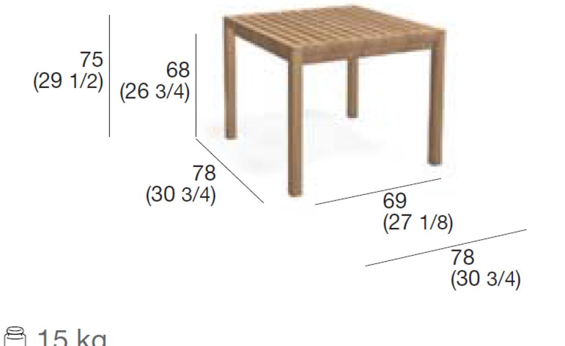 Уличный стол от фабрики Roda модель Plaza Table