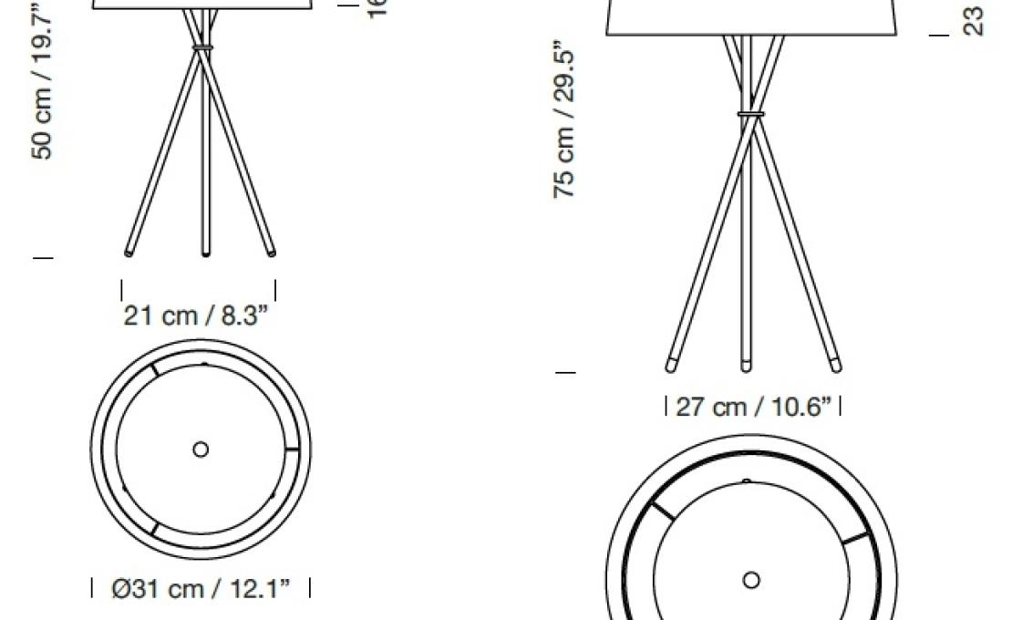 Настольная лампа от фабрики Santa&Cole модель Tripode Table Lamp