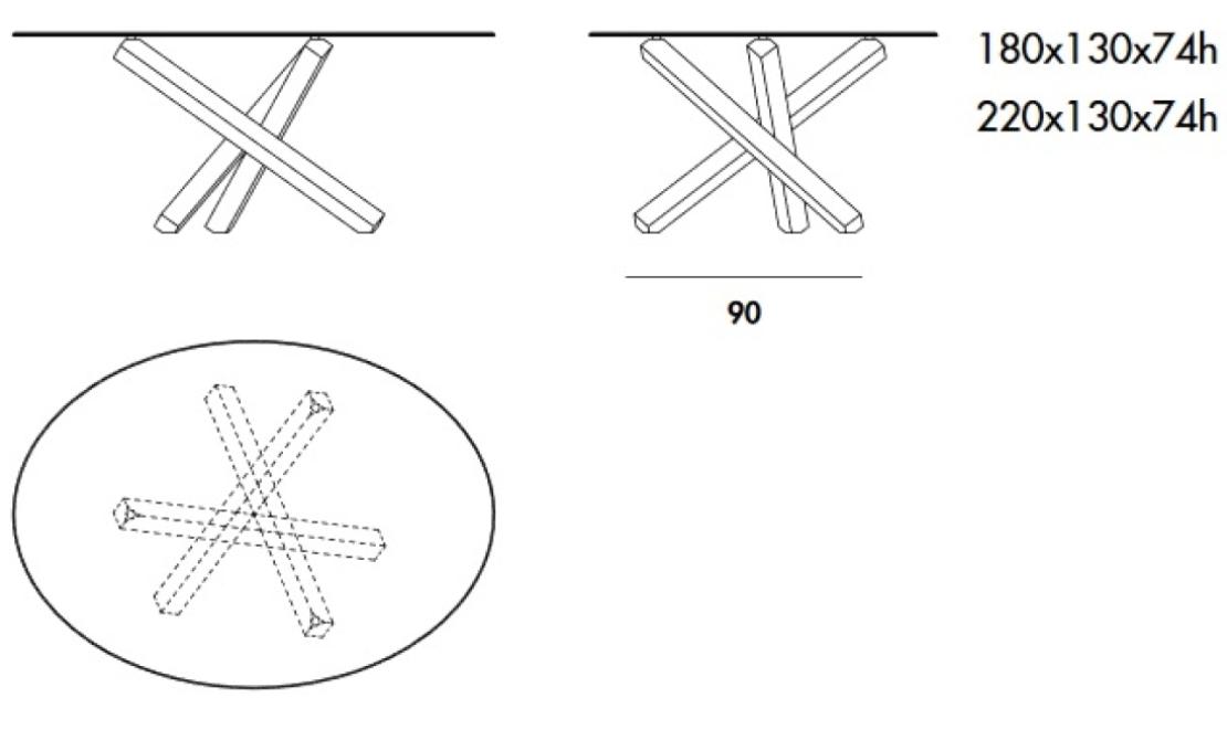 Стол от фабрики Sovet Italia модель Aikido Elliptical Table