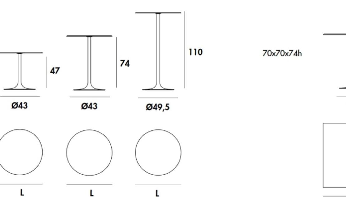 Стол от фабрики Sovet Italia модель Flûte Bar Table