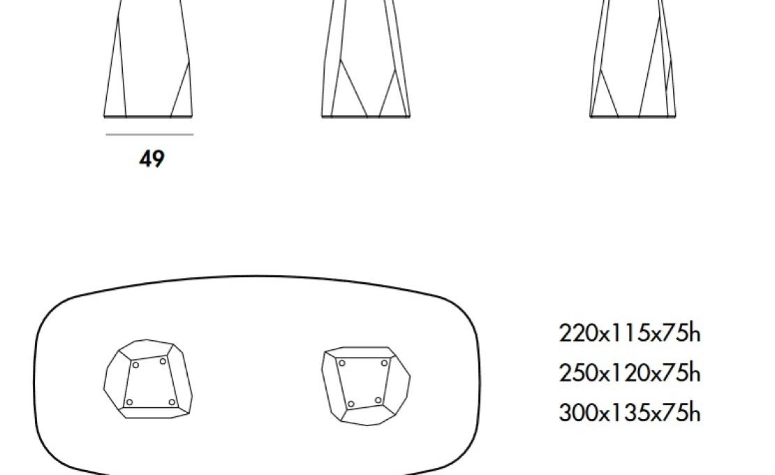Стол от фабрики Sovet Italia модель Deod Two Bases Table