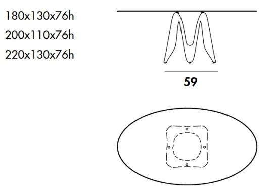 Стол Sovet Italia Lambda Elliptical image 2