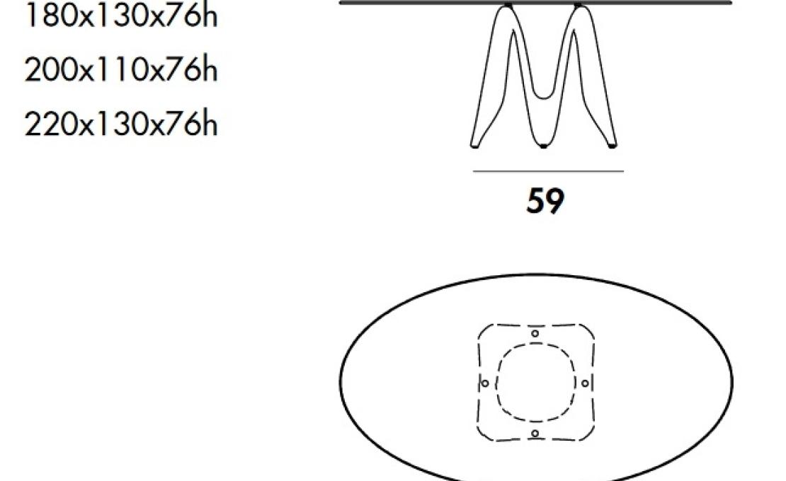 Стол от фабрики Sovet Italia модель Lambda Elliptical Table