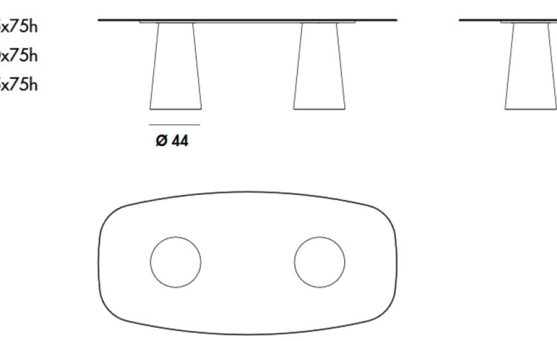 Стол от фабрики Sovet Italia модель Totem Two Bases Table